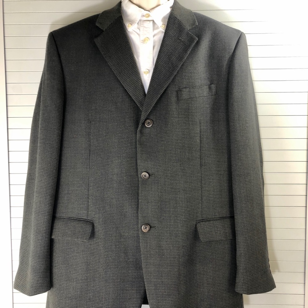 JONES New York Men’s 44L Wool Sportcoat NWT Brown Houndstooth 3-Button Jacket